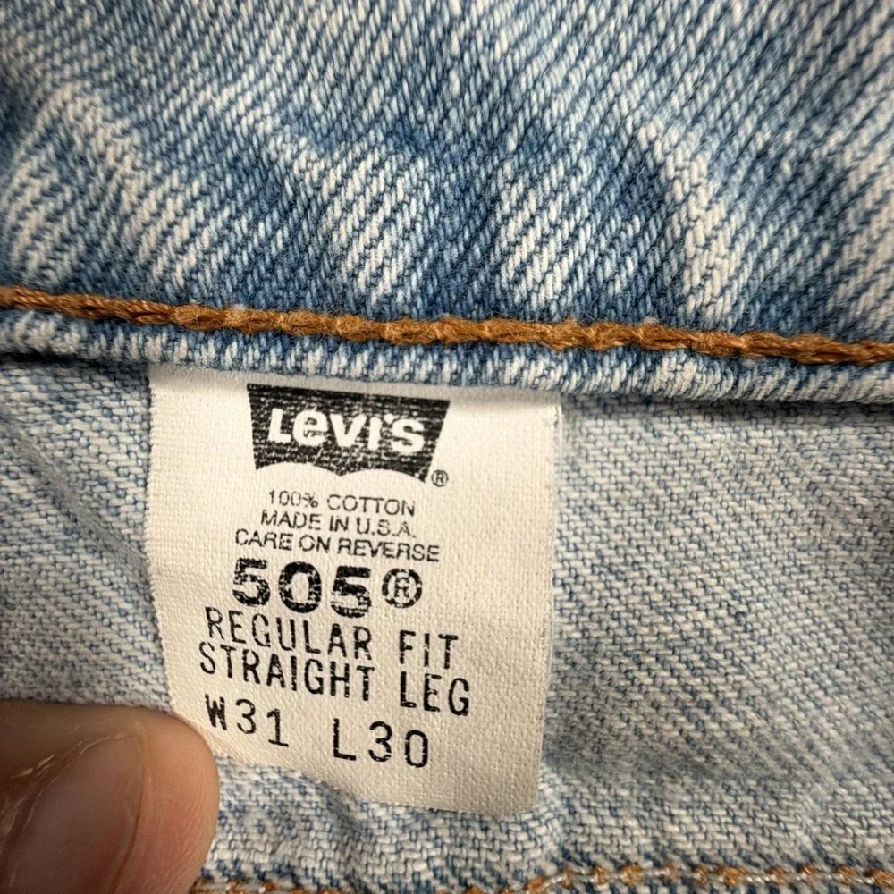 Vintage Levis Jeans Mens 31x30 (Fits 30x29) 505 Straight 90s Made in USA